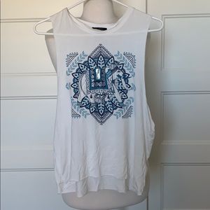 White Tank with Elephant graphic